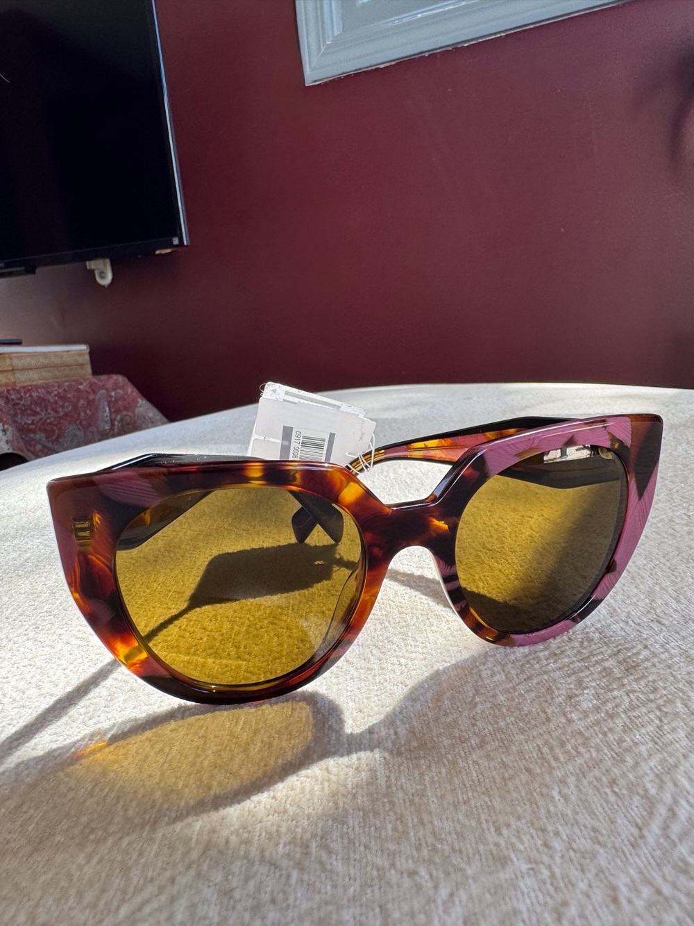 Prada Women’s Brown & Pink Tortoiseshell Sunglasses New - Picture 5 of 15